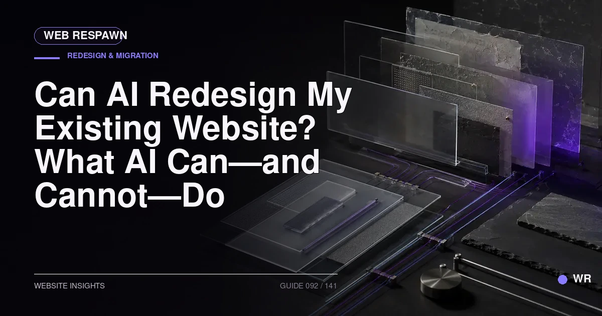 Can AI Redesign My Existing Website? What AI Can—and Cannot—Do — Web Respawn guide