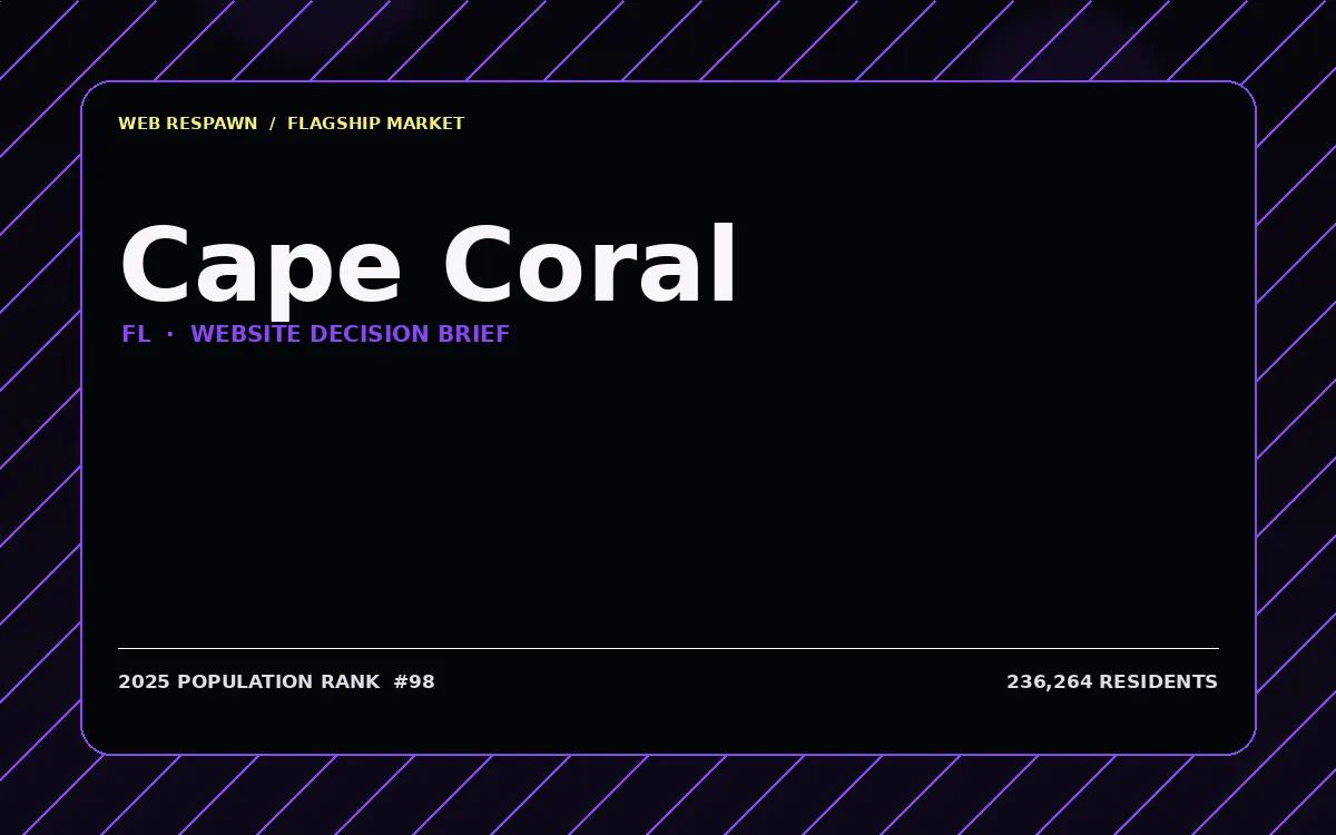 Website planning graphic for Cape Coral, FL