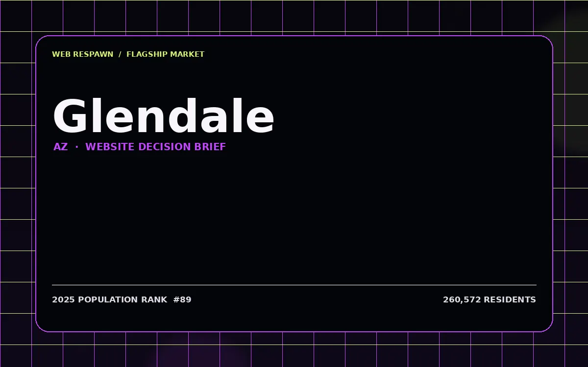 Website planning graphic for Glendale, AZ
