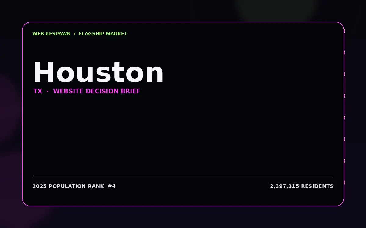 Website planning graphic for Houston, TX