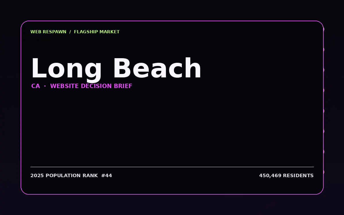 Website planning graphic for Long Beach, CA