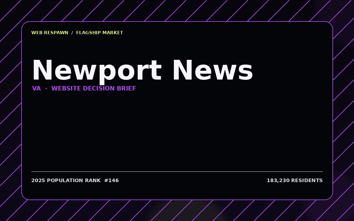 Website planning graphic for Newport News, VA