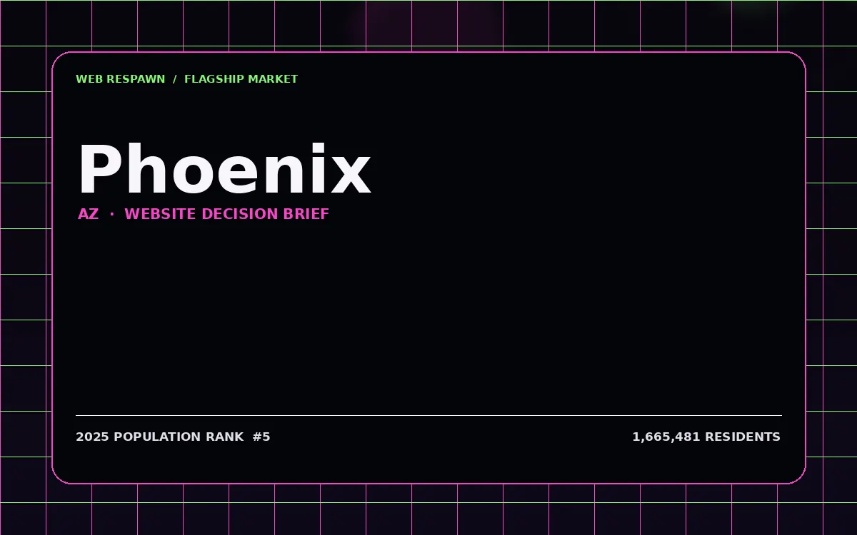 Website planning graphic for Phoenix, AZ