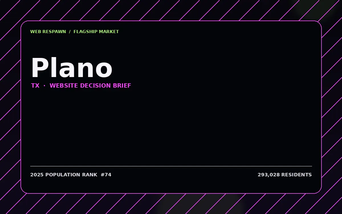 Website planning graphic for Plano, TX