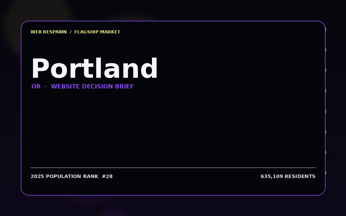 Website planning graphic for Portland, OR
