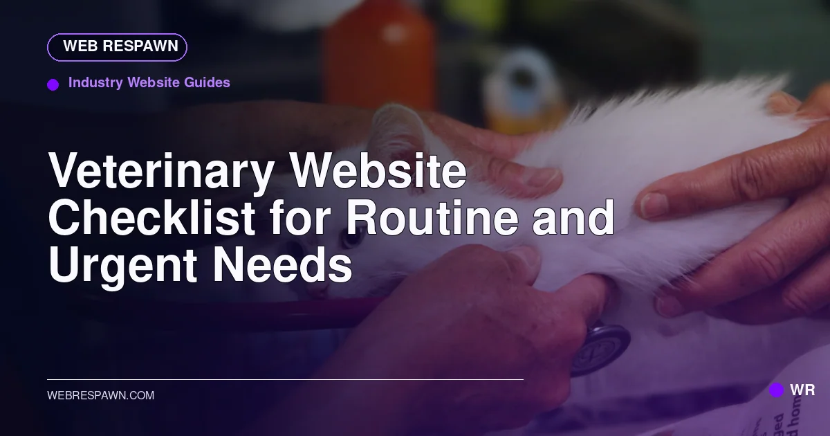 Web Respawn sharing image for /post/veterinary-website-design-guide