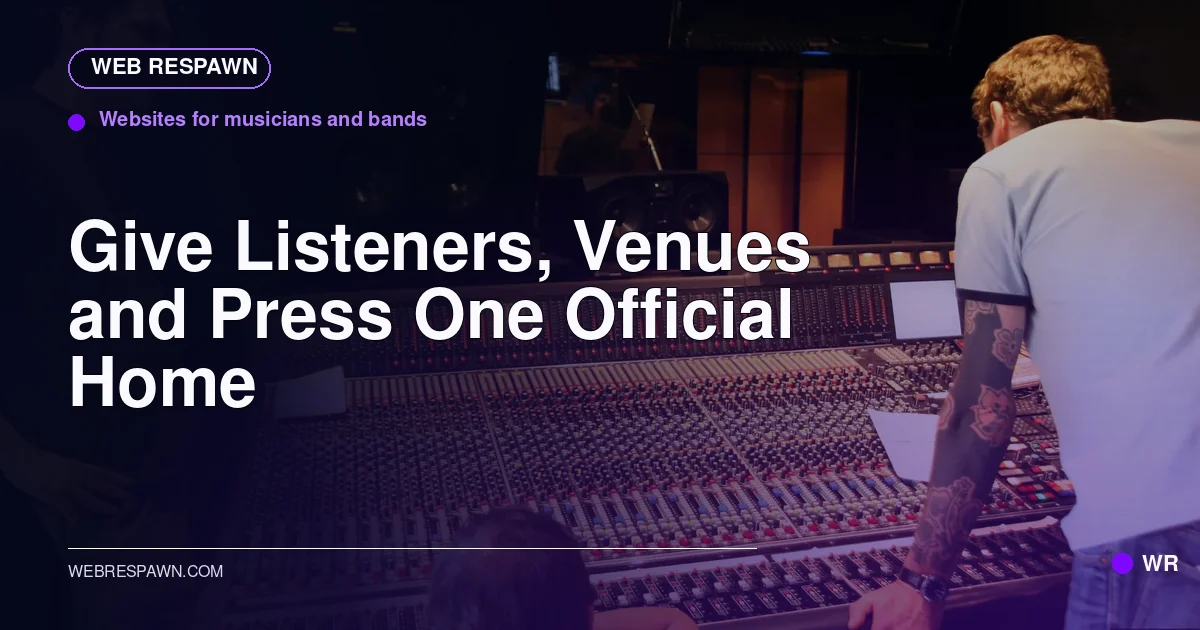 Web Respawn sharing image for /industries/musician-band-website-design