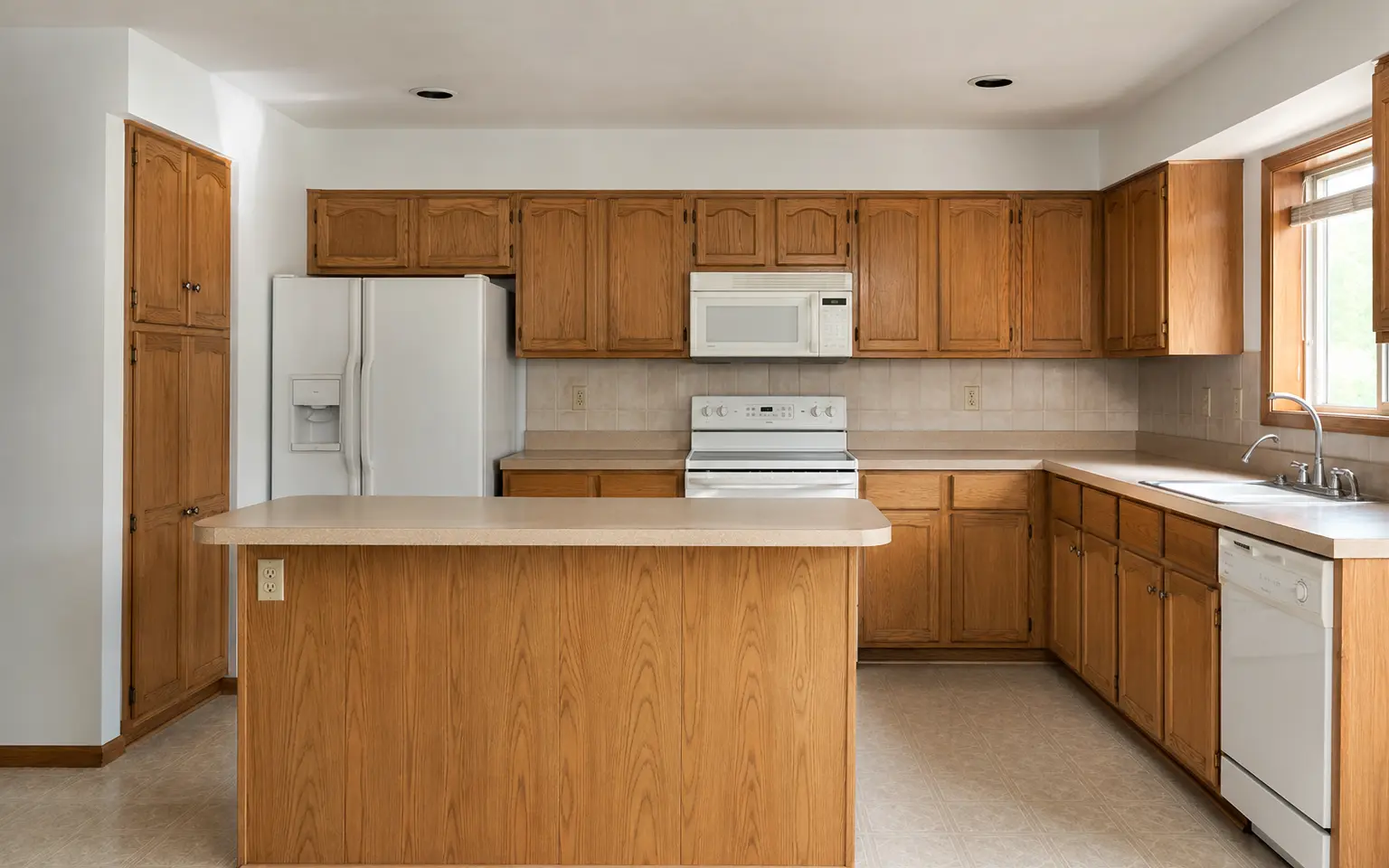 Illustrative outdated kitchen before remodeling