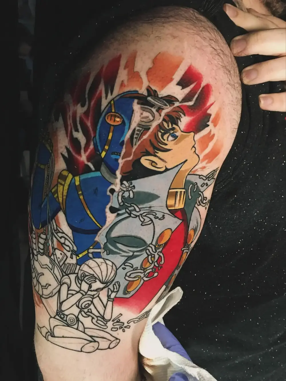 Color anime-inspired tattoo created by Keith at Neo Tokyo Tattoos