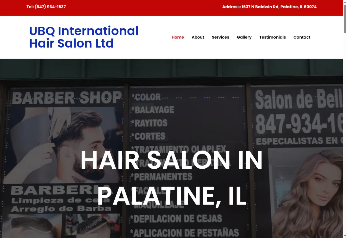 Archived screenshot of the Salon de Belleza website before Web Respawn redesigned it