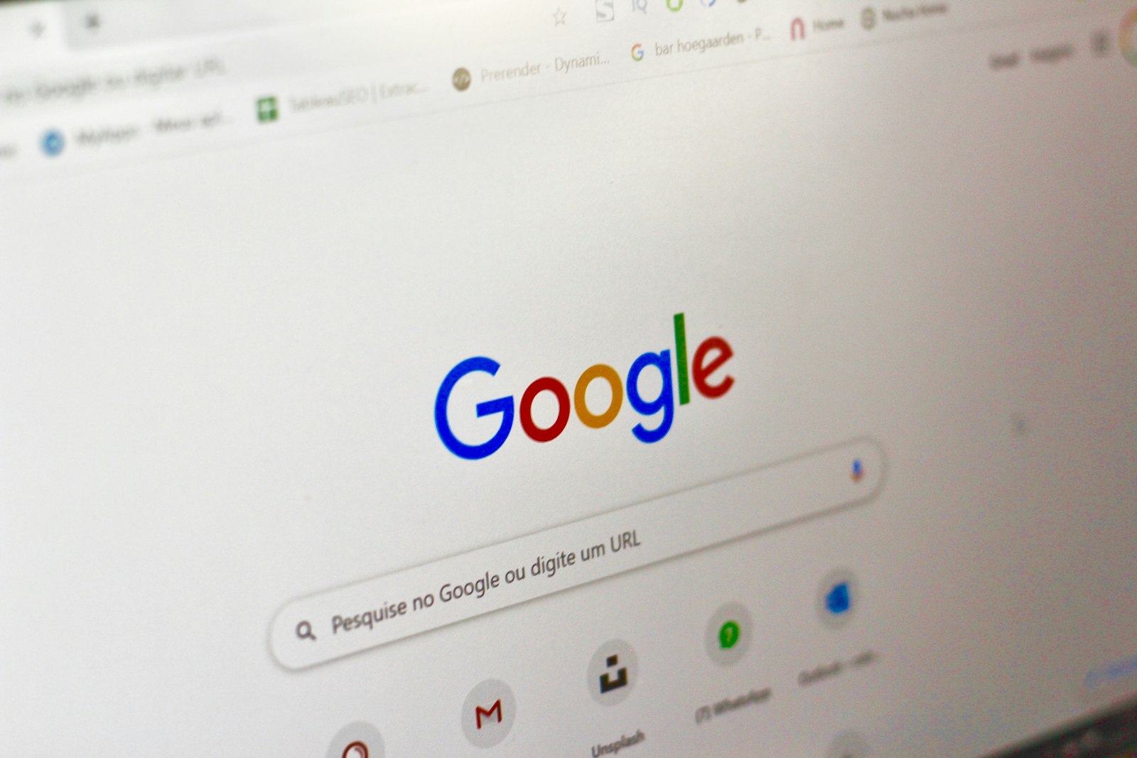 Google search page displayed on a computer screen