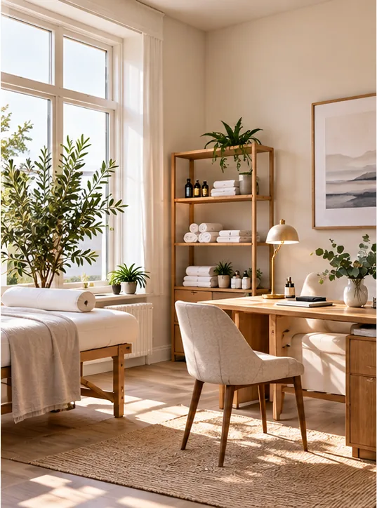 Calm appointment-based business interior