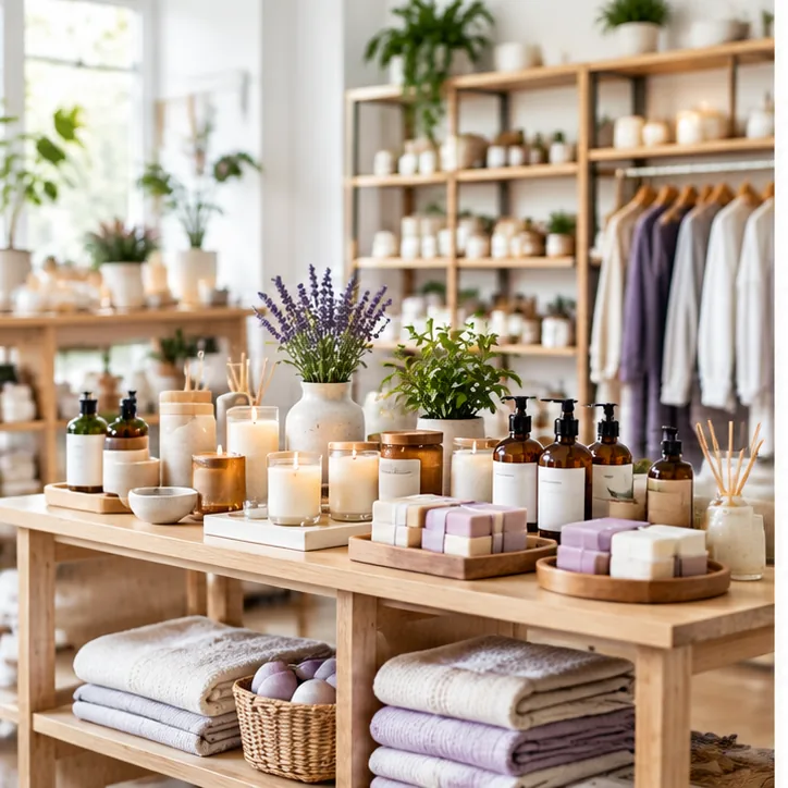 Products displayed in an independent shop