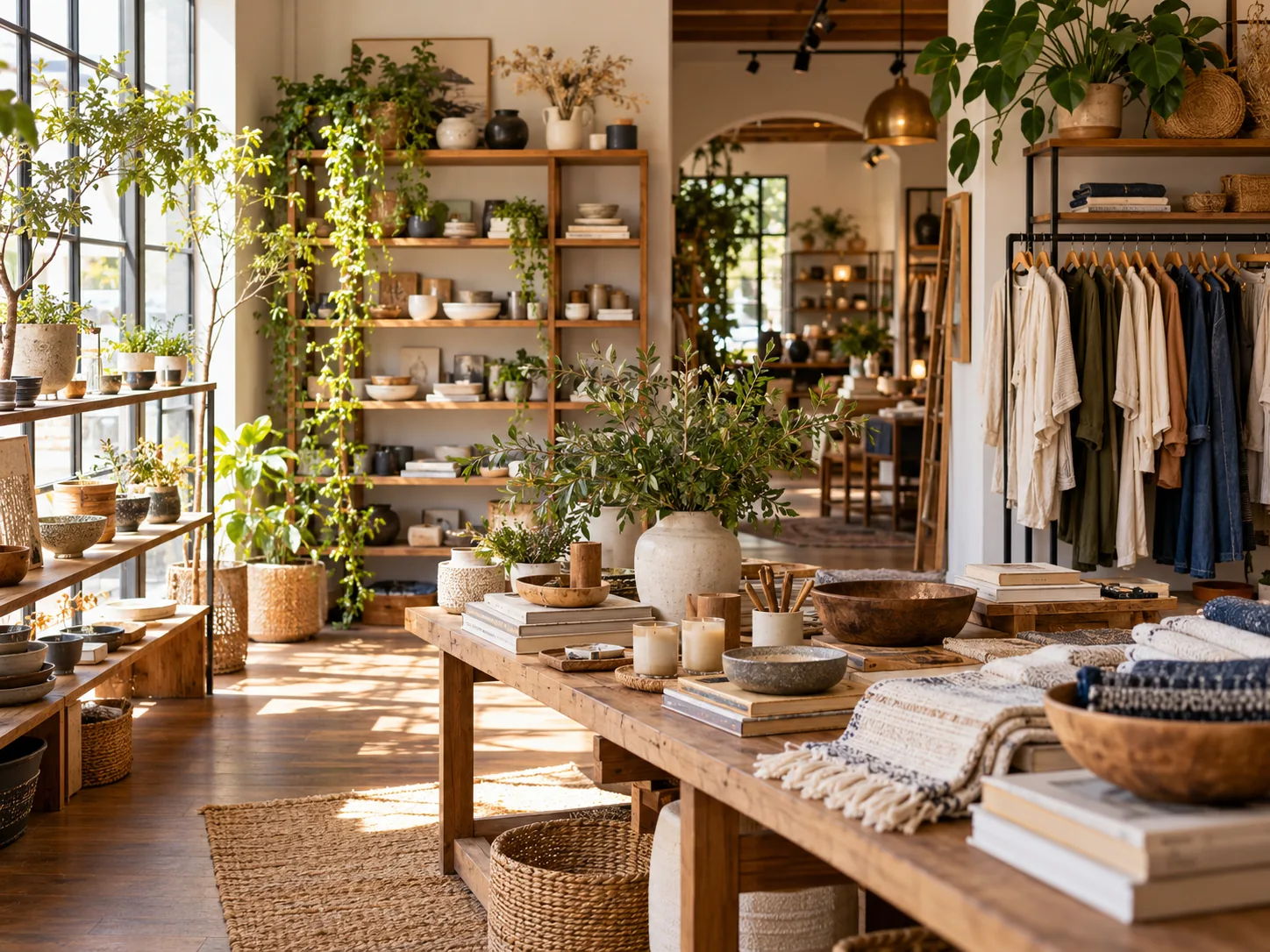 Interior of an independent shop with products on display