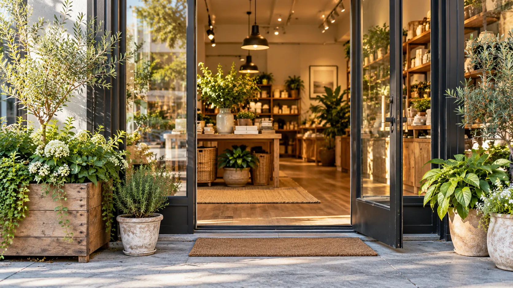 Illustrative generic storefront, not an identified Lake Villa business
