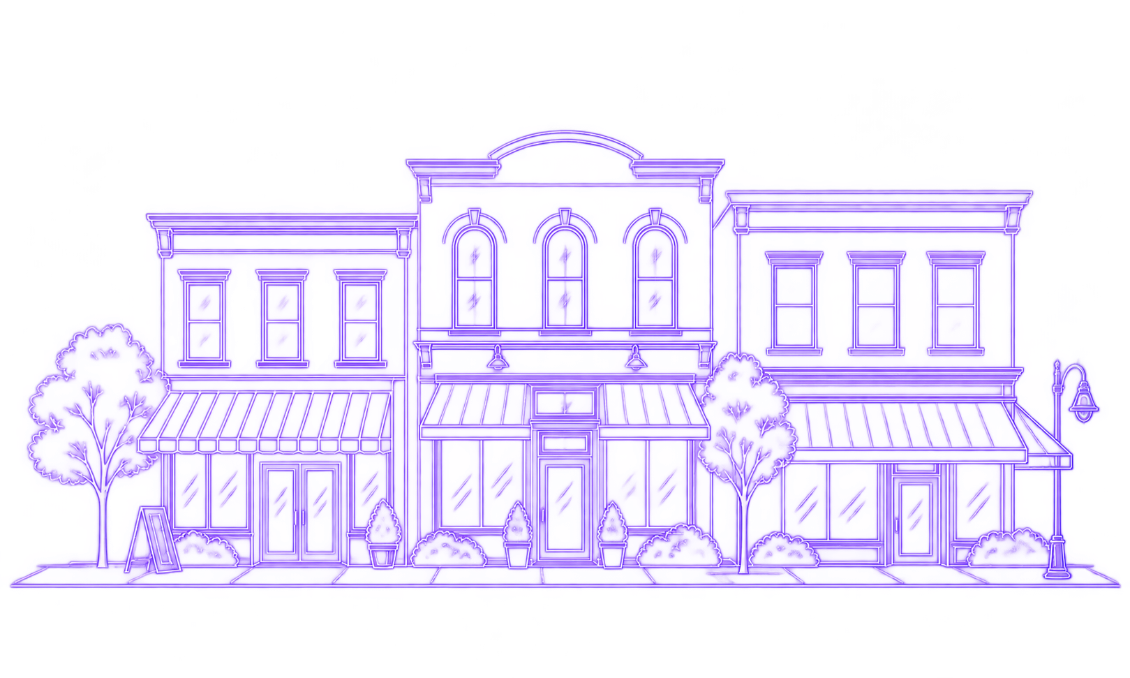 Illustration of local storefronts